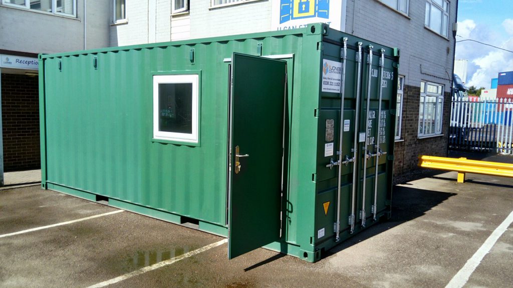 Green office with door open