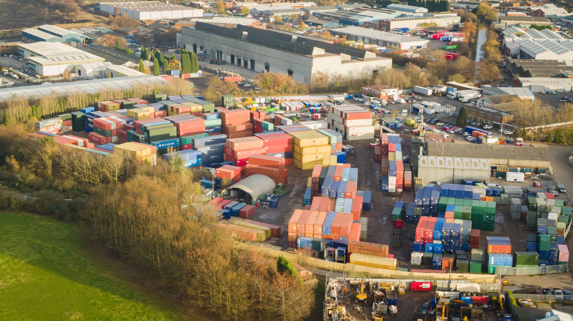 Drone of storage site from the left